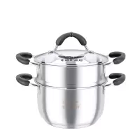 至味 二层蒸蛋汤锅不锈钢蒸汤锅 24cm