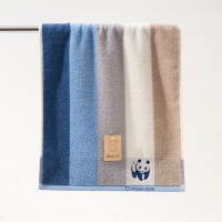洁玉 中国风熊猫精梳棉毛巾34cm*74cm 105g 1条装 J4016F蓝色