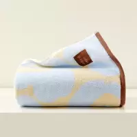 洁玉 春野樱精梳棉提花毛巾 34*74cm 95g 1条装 J4017F 蓝色