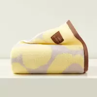 洁玉 春野樱精梳棉提花毛巾 34*74cm 95g 1条装 J4017F 黄色