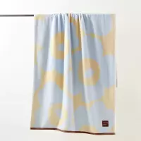 洁玉 春野樱精梳棉提花浴巾 70*140cm 370g 1条装 J4017B 蓝色