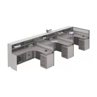 臻远 ZYGW-094 屏风工作屏风卡位办公桌F型三人位