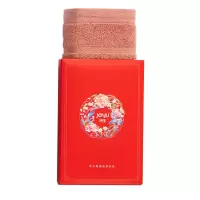 洁玉 似锦开门红云舒单条装纯棉毛巾礼盒 J2701-A 珊瑚红