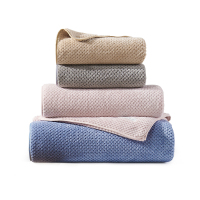 洁玉 舒畅珊瑚绒柔软浴巾70*140cm 1条装 J3030B 驼色