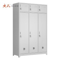 质凡 宿舍衣帽物品柜士兵柜铁皮柜储物柜更衣柜 三人柜