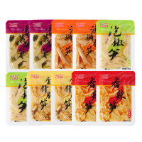 富春龙即食油焖春笋、雪菜嫩笋、泡椒、金针菇笋、香辣笋30g*10袋装 鲜嫩多汁脆爽可口