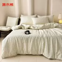 源木熊礼袋款S072针织棉双层纱四件套床单款1.8四件套-被套200x230