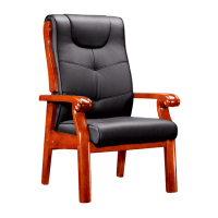 臻远 ZY5110292 办公会议椅办公皮椅电脑椅 黑色西皮