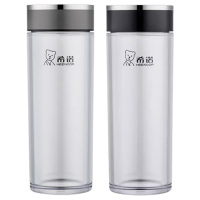 希诺塑料杯400ml轻便耐用金属杯盖XN-8089(颜色随机)