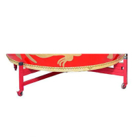 澜巡演出鼓牛皮鼓锣鼓实木鼓庙 大鼓龙鼓 1.2米平放鼓(鼓架)