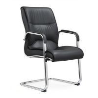 臻远 ZY5110318 办公会议椅办公皮椅电脑椅 黑色牛皮