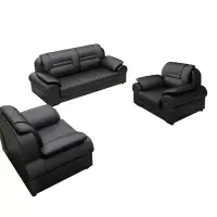 臻远 ZY5110326 办公沙发 商务办公室沙发会客沙发茶几组合牛皮3+1+1