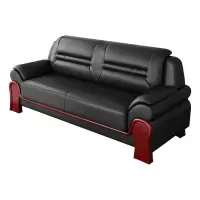 臻远 ZY5110348 办公室沙发简约商务沙发休闲沙发 牛皮三人位