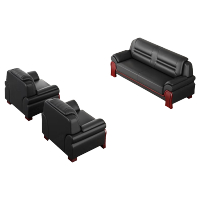 臻远 ZY5110349 办公室沙发简约商务沙发茶几组合休闲沙发 牛皮3+1+1