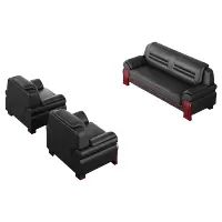 臻远 ZY5110349 办公室沙发简约商务沙发茶几组合休闲沙发 牛皮3+1+1