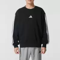 阿迪达斯(adidas)卫衣男装新款三条纹加绒休闲运动服套头衫JE6304 ZP