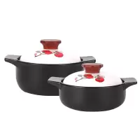 顺祥砂锅煲 汤锅陶瓷炖汤煲仔饭炖锅 久原浅式煲1.5L(柿柿如意)