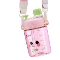 希乐塑料杯560ml方便携带耐摔耐磨吸管娇嫩粉XL-2372