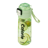 希乐塑料杯620ml耐用双饮户外便携清翠绿XL-2428