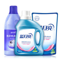 蓝月亮自然洁净1kg*1+自然洁净袋装500g*1+洗衣机清洁剂600g*1