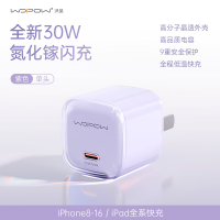 沃品(WOPOW)[小冰晶]30W氮化镓充电器 超低温冰点快充头type-c线N18紫色