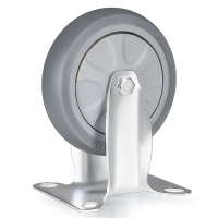 静音5寸万向轮重型加厚支架脚轮 5寸灰色轻型万向85x75