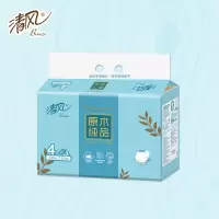 清风BR40AQ原木纯品四叶草压花100抽纸24包-箱装