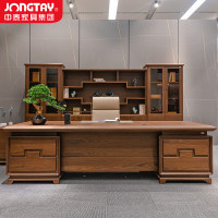 中泰(jongtay)老板桌办公桌大班台新中式总裁桌大气经理桌2.8米 J-B0WL28