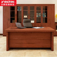 中泰(jongtay)办公室办公桌老板桌大班台经理桌中式胡桃木色办公家具 J-B0RH181