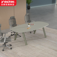 中泰(jongtay)会议桌长桌椭圆形办公桌工作台8/10人简约现代洽淡培训桌2.4米 J-OKE-T24
