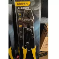 得力 压线钳 DL-L038强力端子压接钳5.5-38mm2(黄) 单位:把