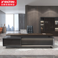 中泰(jongtay)老板桌办公桌高档大班台总裁经理办公室桌子简约现代家具2.8米 J-HSS-B28R