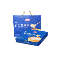 町小七百合燕窝粥即食椰浆燕窝米粥早餐代餐藜麦燕窝粥女性伴手礼 [手提礼袋+礼盒装]百合燕窝粥170g*6碗