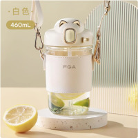 龙云天盾带吸管杯便携tritan水杯女夏季学生可爱塑料杯子简约ins风