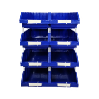 翌嘉 YJ4121779斜口组合式零件盒收纳分类货架型盒箱 蓝色 8只装 820*603*1070