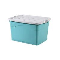 翌嘉YJ4120526塑料收纳箱带盖子储物整理箱存放箱 绿色 800*590*480