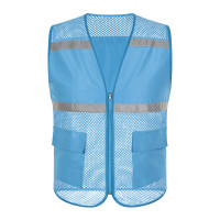 谋福 夏季网眼透气反光马甲 活动马甲 天蓝色*/件