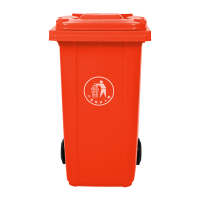 翌嘉YJ4060361 户外垃圾桶带轮240升商用大垃圾桶 红色挂车款