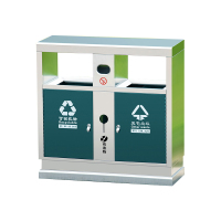 翌嘉 YJ4070407不锈钢分类垃圾箱公共场合环卫果皮箱户外垃圾桶 304不锈钢永康桶绿色