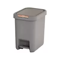 臻远 ZY5090117手按脚踩两用垃圾桶 送1卷垃圾袋 10L 灰黑色