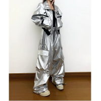 卡尔美演出服套装 697黑带银色外套+黑条银色裤子