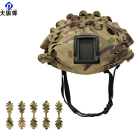 大唐御FAST战术头盔迷彩伪装盔罩迷彩伪装盔罩迷彩布罩伪装头盔防护遮蔽-裂纹抽象多地迷彩(半圆切)