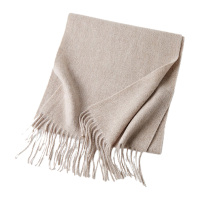 恒源祥围巾30*180cm蓬松柔软浅灰色HEA529508
