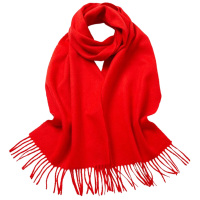 恒源祥围巾30*180cm柔软蓬松大红色HEA529509