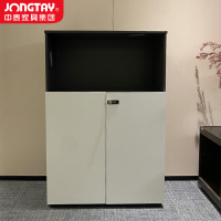 中泰(jongtay)办公室文件柜矮柜储物柜木质隔断文件柜子带密码锁档案资料静谧黑 J-DSCP-CB08