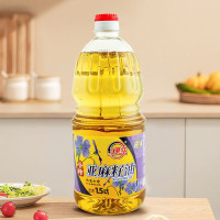红果实 新疆冷榨亚麻籽油1.5L罐装食用油 有机食品认证 可口服 月子油 孕妇可用食用油