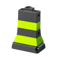 臻远ZY5072430雪糕桶堆叠式水马隔离墩防撞反光警示方墩道路安全防护路锥 PE黑体绿膜