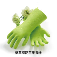 VGO水果花香一秒穿脱加厚耐用食品级出汗不粘手家务手套 嫩草绿s