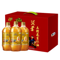 福临门家香味沂蒙土榨花生仁油900ml*3 礼盒装花生油