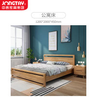 中泰(jongtay)实木床现代简约单人床1.2米单人床 J-YQDZ22
